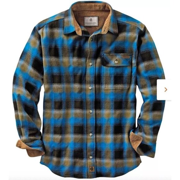 Legendary Whitetails Men's Size M Buck Camp Flannel‎ Shirt Cobalt Blue Plaid - Picture 1 of 15
